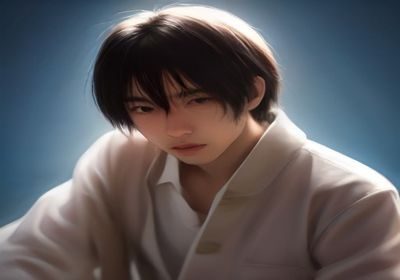 噼里啪啦漫画配角许默的立绘，戴眼镜的文静少年形象，书卷气中透露出神秘感